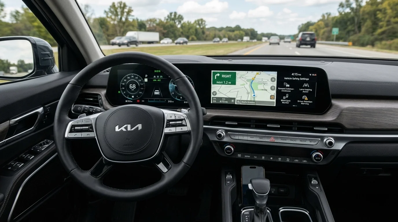 Dashboard and technology of the 2026 Kia Telluride
