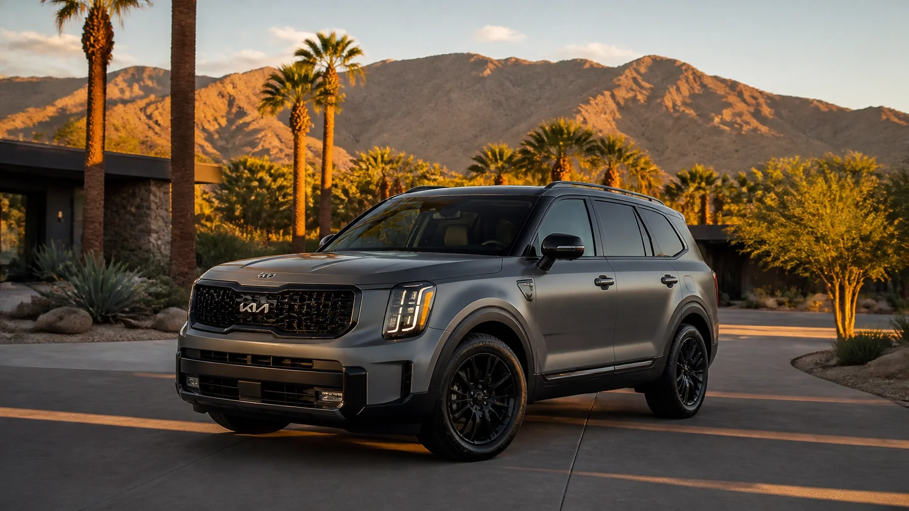 2027 Kia Telluride Hybrid in the Coachella Valley desert